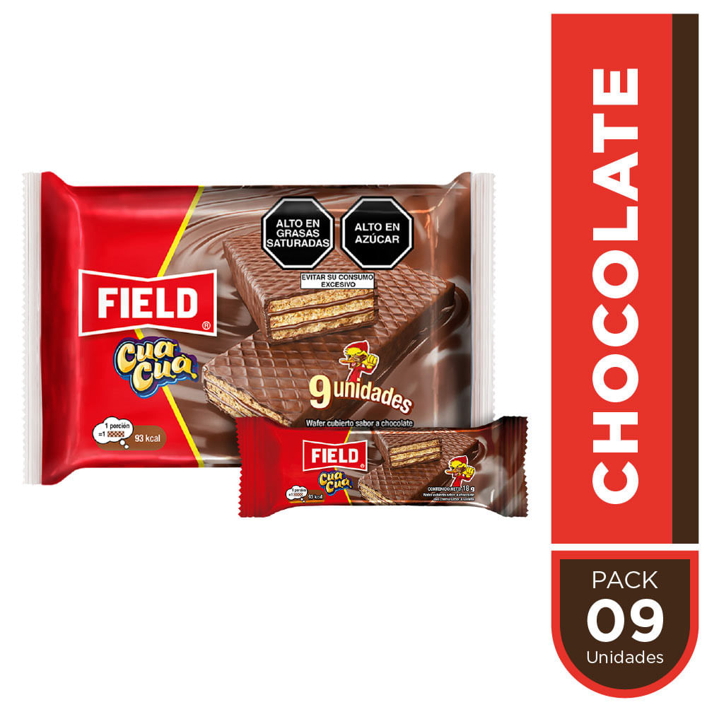 Pack x9 Wafer con Cobertura Cua Cua 18g